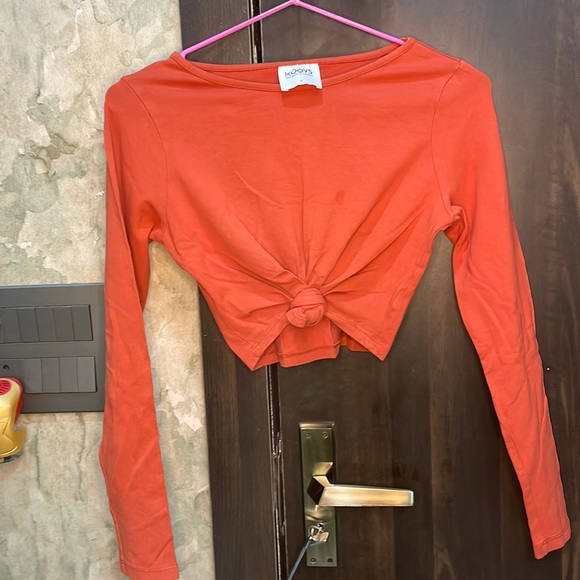 Koovs Tops - Rust orange crop top